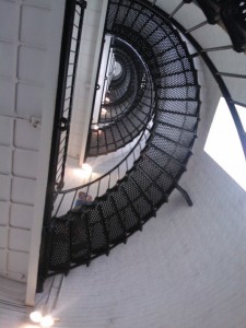 The cast iron staircase in the lighthouse