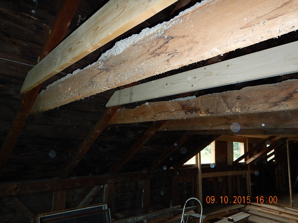 New and old joists. The ceiling went up 6-8"