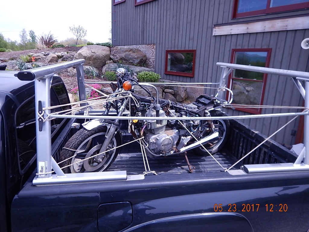 After losing my luggage lid, I tied the new motorcyle in good, even though it was "pre-wrecked"