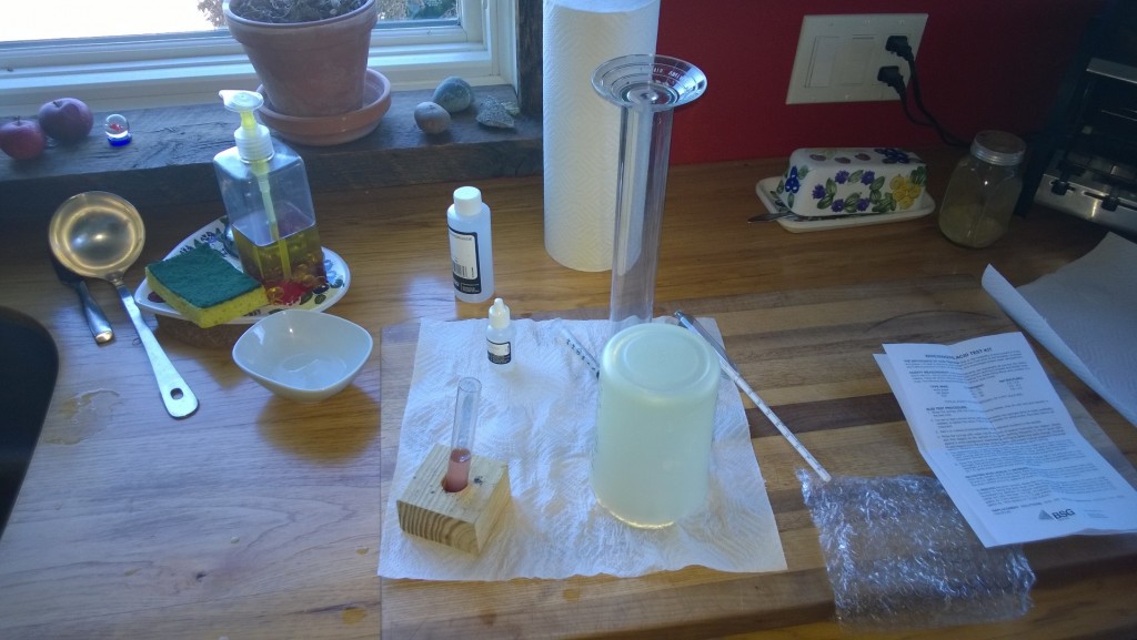 Testing ciders for sugar and acid.  Can a Meth lab be far behind?