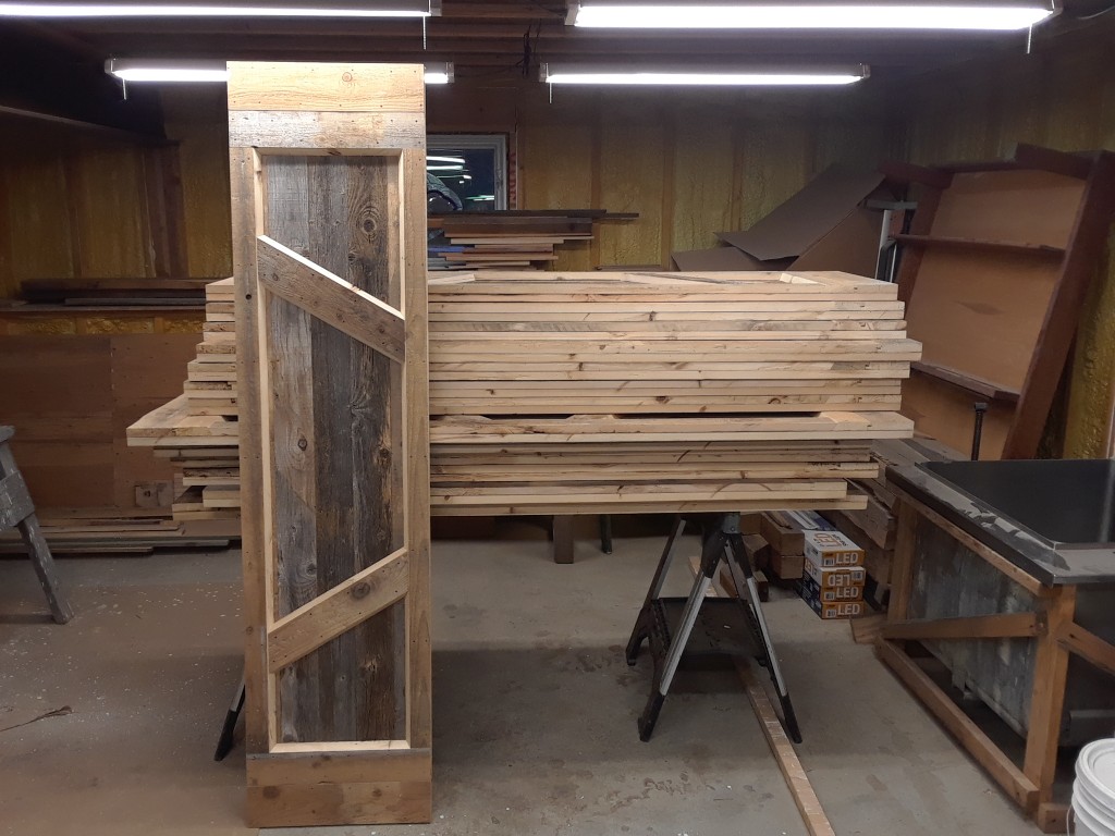 14 barn-wood doors, ready to install.